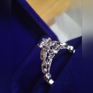 14K White Gold diamond Engagement Ring